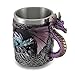 Zeckos Purple Gothic Dragon Decorative Resin and Stainless Steel Tankard/Mug/Pencil Holder Celtic Knot Work Accents 10 Ounces