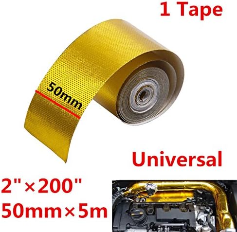 Gold 1200°f Continuous Car Auto High Temperature Heat Shield Wrap Protector Tape (5meter/roll)
