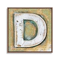 Framed Canvas Wall Art Alphabet Canvas Prints Home Artwork Decoration for Living Room,Bedroom - 16x16 inches