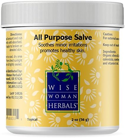 Wise Woman Herbals – All Purpose Salve – 1 Oz – Promotes Healthy Skin, Soothes Minor Abrasions and Irritations, Dry Skin, Itchy Hands, Cracked Heels and Feet – For Adults and Kids