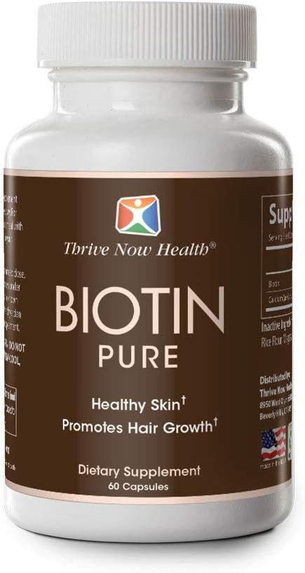 Thrive Now Health Biotin Pure, B Vitamin, 60-Count
