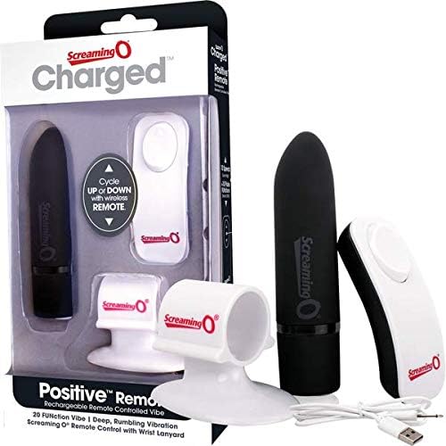 Screaming O Charged Positive Rechargeable Remote Controlled Bullet Vibrator, Black