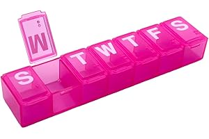 EZY DOSE Weekly (7-Day) Daily Pill Organizer, Vitamin Planner, Medicine Container, Case for Supplements and Fish Oils, Conven