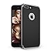 iPhone 7 Plus Case, Mothca TPU Soft Bumper + PC Hard Frame 2 in 1 Case Carbon Fiber Pattern Finish and Plating Edges Double Protection Shock Proof and Impact Resistance Anti-slip Shell Cover (Gray)