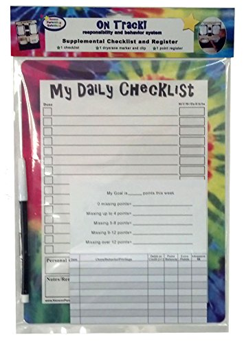 On Track Checklist, point/allowance tracker and marker, Chore chart, incentive chart by Kenson Kids makers of the I Can Do It reward chart