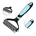 Hihamer Dematting Tool for Dogs - Double Sided Rake Comb Grooming Tools for Undercoat Removal - For All Pets With Medium and Long Hair
