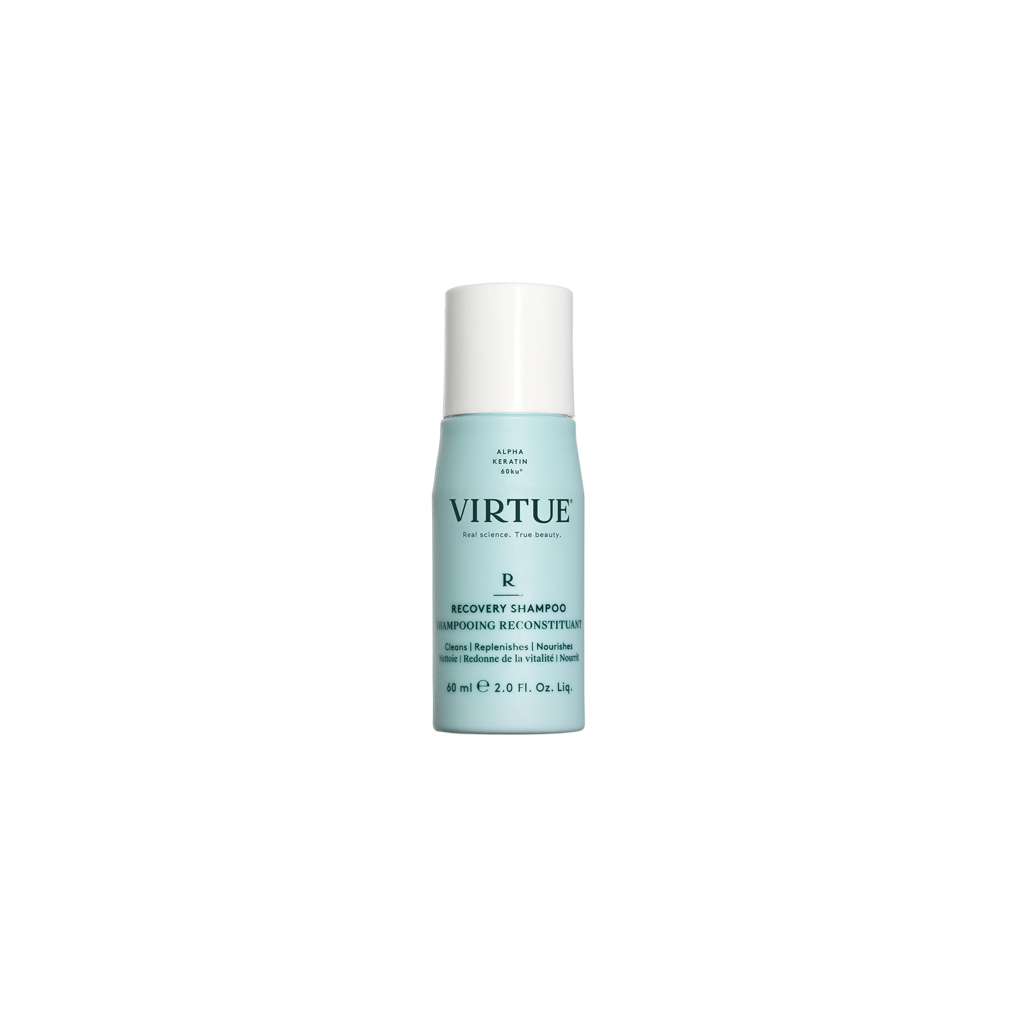 Virtue Recovery Sulphate-Free Shampoo with Keratin & Baobab Seed Oil | Gently Cleanses & Repairs Damaged Hair | Colour Safe | 60 ml