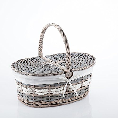 DiKasa PICNIC WICKER BASKET GREY LINING TYPE 44 X 31 H19
