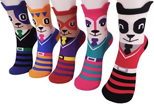 Flower Garden Women's Cute Character Cotton Socks Made in Korea (cartoon figure 5pairs)