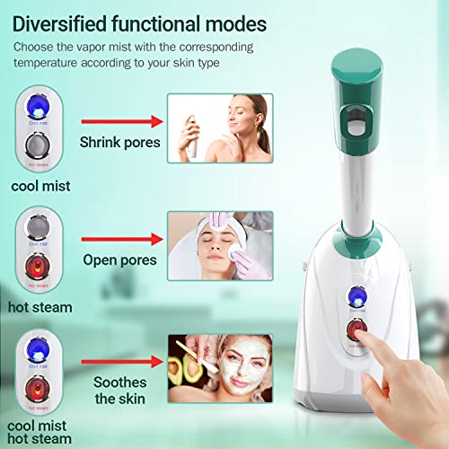 Facial Steamer, Kingsteam Hot and Cool Face Steamer with Stronger Steam