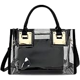 AlwaySky Women Transparent Shoulder Crossbody Bag, 2 in 1 Designer Fashion Handbag Purse