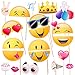 Windy City Novelties Emoji-Icon Smiley Face Photo Booth Prop Party Kit - 20 Pack