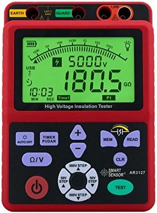 Digital high voltage insulation resistance tester 5000V shake table electronic table 0.0-99.9G ohm resistor AR3127