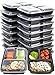 [IMPROVED DESIGN][18 PACK] MiscHome 3 Compartment Meal Prep Containers | 36 Oz. Three Compartment Food Storage Containers with Lids | BPA Free Bento Boxes | Meal Prep Container Three Compartment 36 Oz