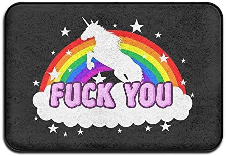 Unicorn Fuck You Rainbow Doormats Entrance Rug Floor Mats Doormats Floor Mat 15.7"23.6"