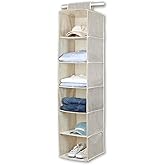 BINO 6-Shelf Sweater Closet Organizer - Beige | Closet Hanging Organizer for Bedroom | Sweater Storage Organizers | Hanging Shelves | Portable Closets for Clothes | Room Essentials