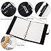 CAGIE Spiral Notebook A5 Binder Journal,6 Ring Binder Loose Leaf Journal,Soft Pu Leather Cover Business Spiral Diary,6.7 in x 9 in Refillable Diary with Card Slots, Pen Holder Black