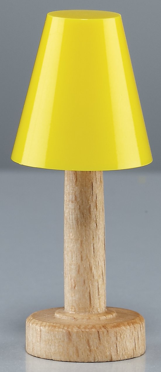 Rulke Rulke010422 Table Lamp Wooden Base with Yellow Plastic Screen