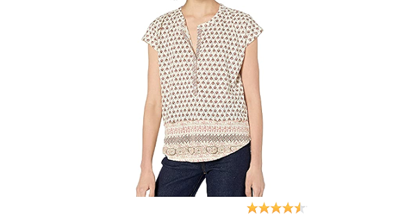 Border Print Sleevless TOP 