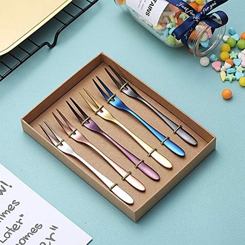 IDABAY Stainless Steel Forks Flatware, Mirror Polishing Forks Set, Rust Proof Corrosion Resistant, 6 Pieces for Kitchen Cocktail Party