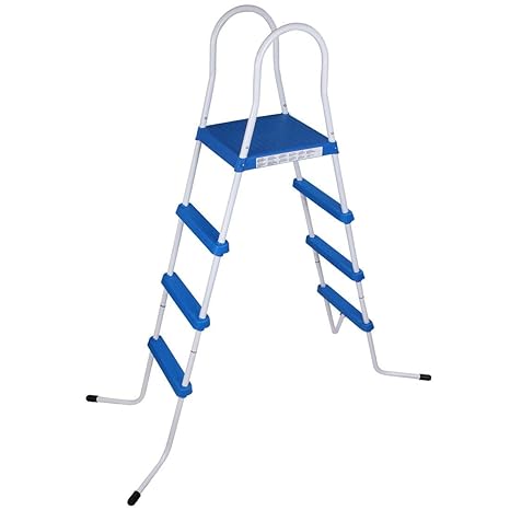 Blueborn Poolleiter PL122 Pooltreppe Schwimmbad-Leiter Pool Einstieg Leiter Treppe 122 cm Wandhöhe
