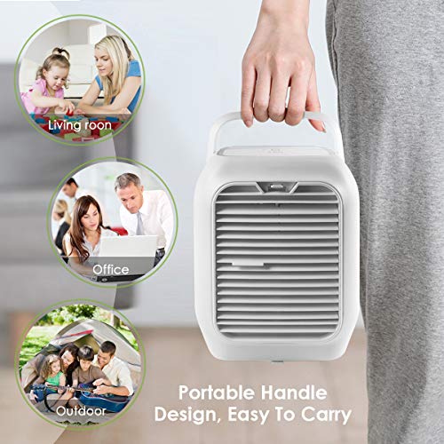VANTAKOOL Personal Air Conditioner Fan, Air Personal Space Cooler 9.5-inch Small Desktop Fan Quiet Personal Table Fan Mini Evaporative Air Circulator Cooler Humidifier Bladeless Quiet for Office, Dorm - Thumbnail 5