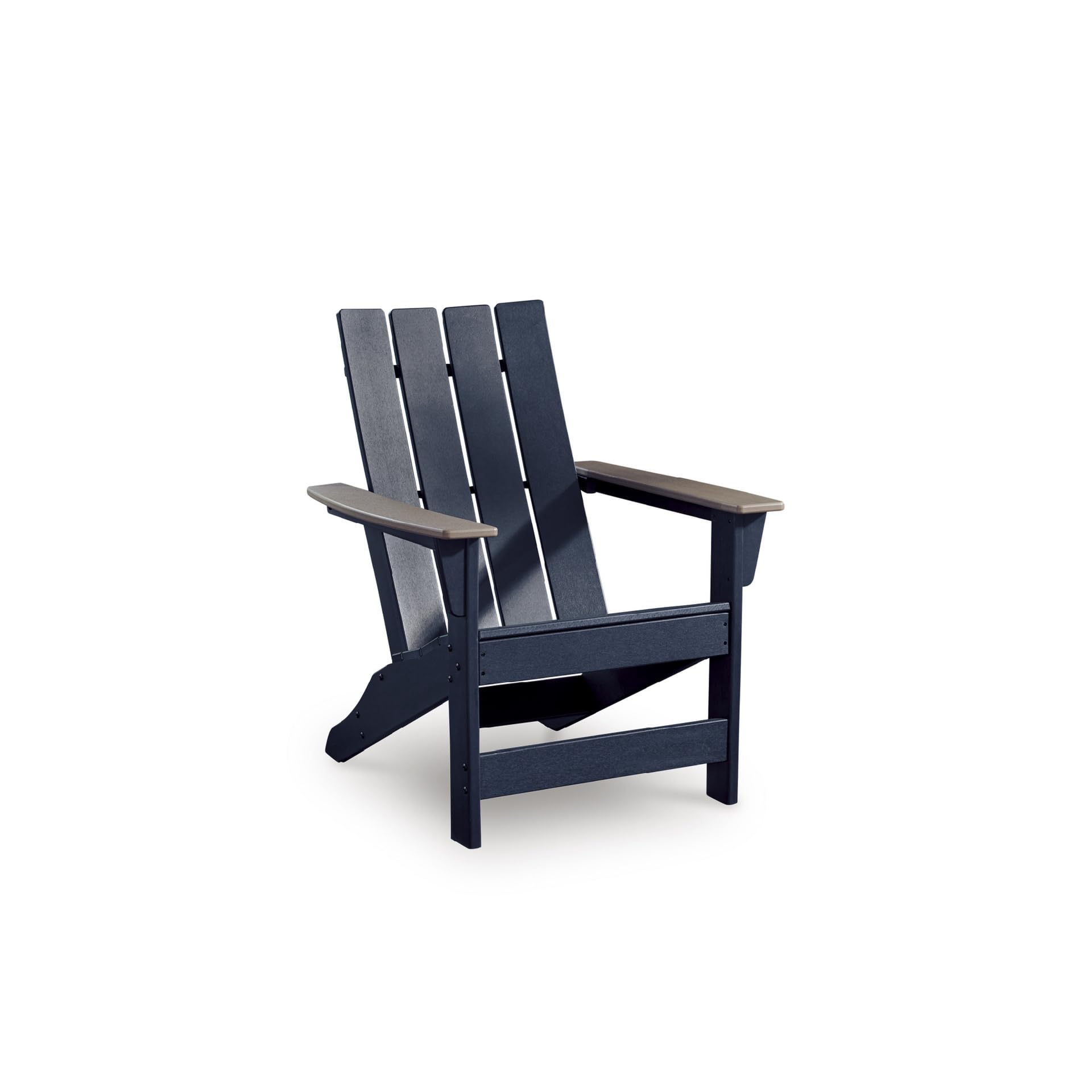 Signature Design by Ashley Mabry Shores Coastal MEGA-TUFF™ HDPE Weather Resistant Outdoor Adirondack Chair with Slat Back, Blue & Beige Image