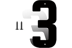 SPNO1-MS 8 Inch Large Metal Letters, Modern House Address Numbers Letters, Metal Door Numbers, Large Black House Address Letter Number for Home Office Street Apartment Outside (3)