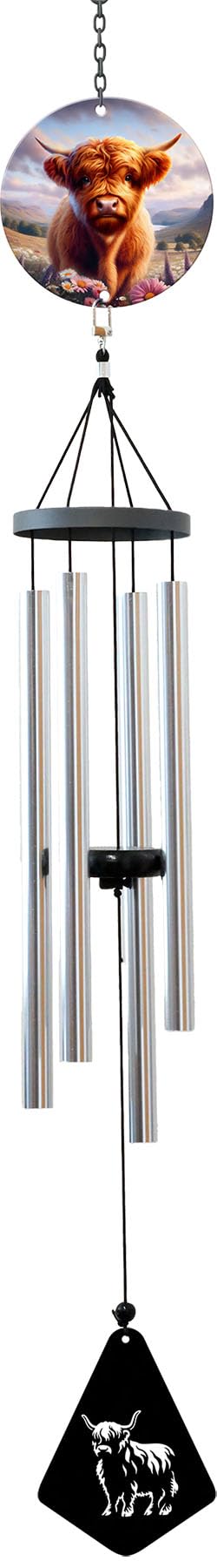 Spoontiques Highland Cow Wind Chime - Outdoor Garden Décor - Decorative Chimes for Yard, Garden, Backyard and Patio Decoration Image