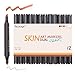 Dainayw Skin Tone Markers, Dual Tip Alcohol Marker Pens,Colorless Blender, Professional Sketching Pens for Drawing, Face, Portrait, Illustration Manga Drawing Comic Books, 12-Pack