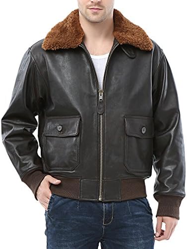 Airborne Leathers Men's Tall Top Grade Goat Skin Bomber Jacket G-1 XXLT