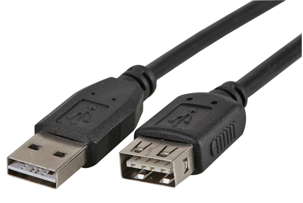 Pro Signal 3m Reversible USB 2.0 Extension Cable – A Male to A Female, Dual Reversible Connectors, 480Mbps, Black - PSG91257