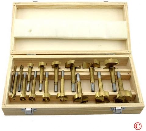 16 piece Titanium Forstner Drill Bit Set
