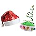 Funny Party Hats Santa Hat - Red Sequin Santa Hat - Coil Christmas Tree Hat - Christmas Hats - 2 Pack Holiday Hats