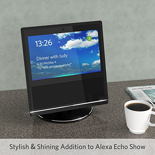 Stand-for-Echo-Show-YoFeW-Full-Aluminum-Stand-Mount-for-Amazon-Echo-Show-360-Rotatable-Metal-Base-Protector-Accessories-for-Amazon-Show-with-Precision-Bearings-Black