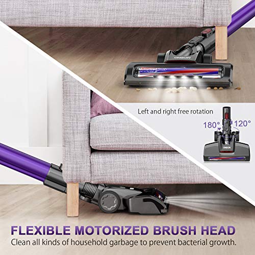 Cordless Vacuum, ONSON Cordless Stick Vacuum Cleaner, 20KPa Powerful