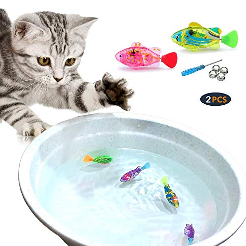 WoLover Interactive Swimming Robot Fish Toy for Cat and Dog with LED