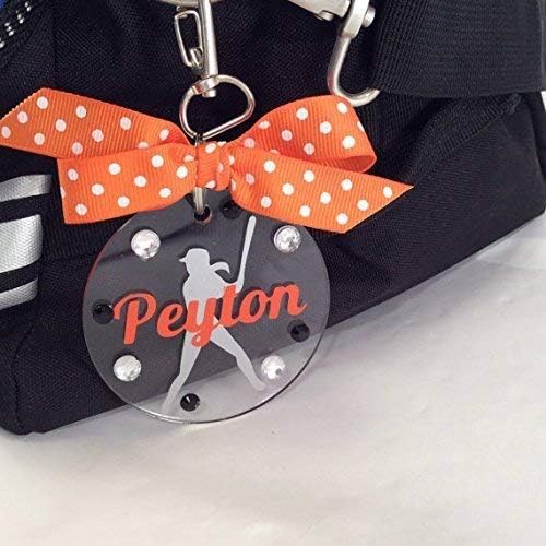 Fastpitch Softball Batter Bag Tag Personalized with Your Name and Your Colors