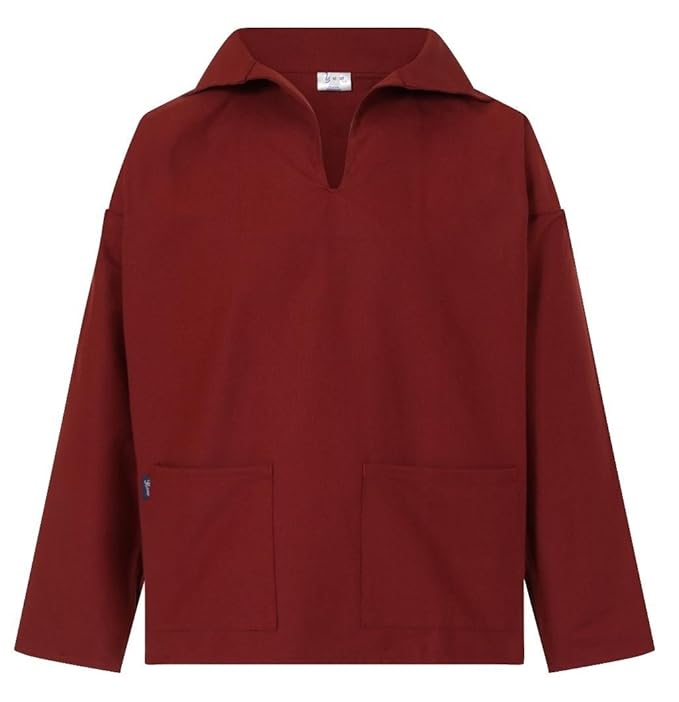 Monument Fishermans Smock, V Neck Cotton Smock Breton Red, X Large (SM04) Amazon.co.uk Clothing