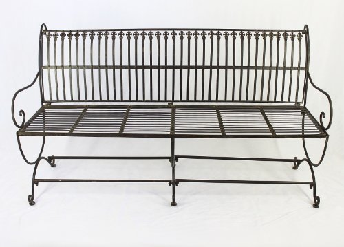 DanDiBo Bank Finca 063-JO 3-Sitzer aus Metall Gartenbank Sitzbank Baumbank 153 cm Braun – Bild 6