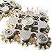 Amperer Hand Spinner Fidget Gyro Toy Brass Gears Linkage Design EDC Focus Meditation Break Bad Habits ADHD Spinner Fidget Spin Toy Bearing (White 9 Gears)