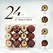 Valery Madelyn 24ct 70mm Woodland Gold Shatterproof Christmas Ball Ornaments Decoration with String Pre-Tied,Themed with Tree Skirt(Not Included)