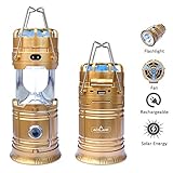 Acelane 4 in 1 Portable LED Camping Lantern Flashlights Rechargeable Light and Fan with USB Power Bank Survival Kit for Outdoor, Emergency, Hurricane, Outage