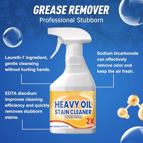 Uniiking® Kitchen Pots and Pan Cleaner, Multipurpose Foam Cleaner Spray, Grease Remover, Kitchen Heavy Oil Cleaner for Range Hood, Stove Top(100ml)