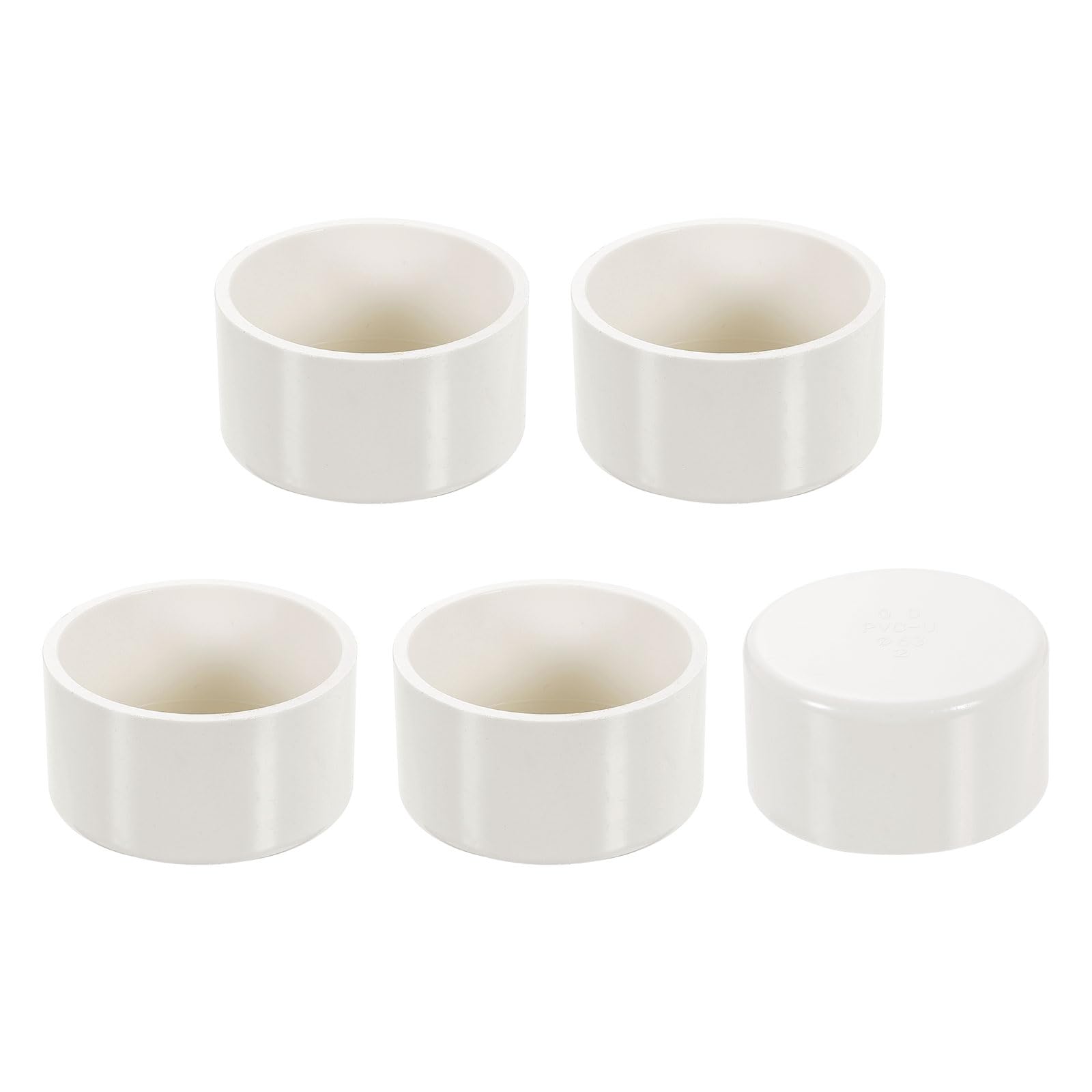 Photo 1 of uxcell 4Pcs PVC Pipe End Cap Fitting, 2.5" Furniture Grade Pipe End Cap Plug Adapter Pipe Plug Socket Fittings for Sewer Drain Pipe Connections, Garden DIY, White