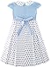 Sunny Fashion Girls Dress Polka Dot School Bow Tie Pearl Cap Sleeve Size 4-14