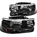 2000-2006 Chevy Suburban Tahoe Crystal Headlights Head Lamps Black 00 01 02 03 04 05 06