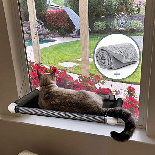 Lcybem Cat Window Perch Cat Hammocks for Window with Plush Pad, Space
