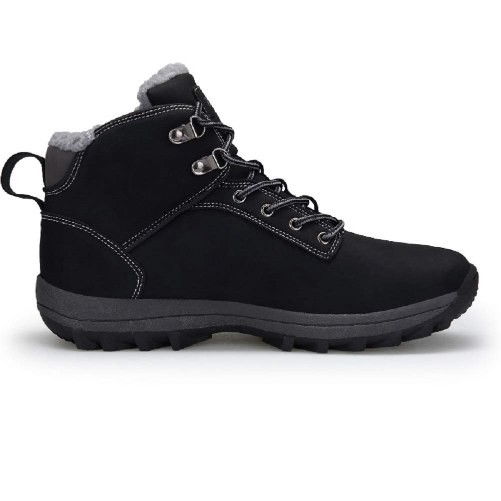 VANDIMI Winter Snow Boots for Men Waterproof Fur Lined Lace Up Hiking Shoes Warm Ankle Non Slip Boots