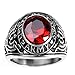 HIJONES Men's Stainless Steel United States Army Ring with Stone